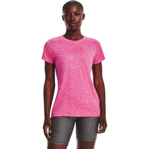 imageUnder Armour Womens Tech Twist TShirt652 Rebel Pink  White  Metallic Silver