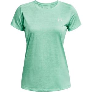 imageUnder Armour Womens Tech Twist TShirt958 Green Breeze  White  Metallic Silver