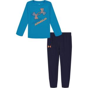 imageUnder Armour babyboys Long Sleeve Shirt and Jogger Set Durable Stretch and LightweightCosmic Blue Big Logo