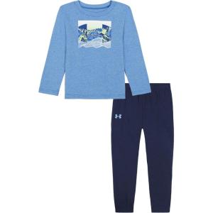 imageUnder Armour babyboys Long Sleeve Shirt and Jogger Set Durable Stretch and LightweightHorizon Blue Gradient
