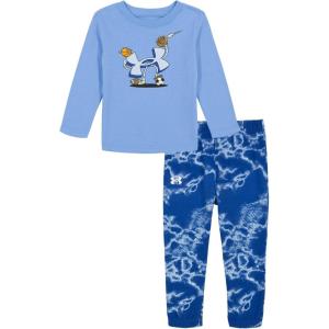 imageUnder Armour babyboys Long Sleeve Shirt and Jogger Set Durable Stretch and LightweightHorizon Blue Multi Sport