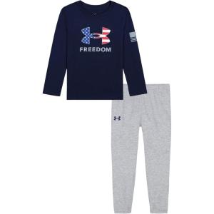 imageUnder Armour babyboys Long Sleeve Shirt and Jogger Set Durable Stretch and LightweightNavy Flag Fill