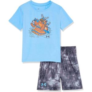 imageUnder Armour babyboys Tee and Short Set Short Sleeve and Tank Designs Lightweight and BreathableCarolina Blue