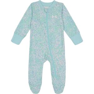 imageUnder Armour babygirls Coverall Footie Zipup Closure Logo ampamp Printed DesignsFuse Teal Speckle