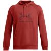 imageUnder Armour Mens Rival Fleece Antler Wordmark Hoodie  UltraSoft CottonBlend Mens Sweatshirt  Hooded Athletic Pullover840 Earthen Orange   Dark Maroon