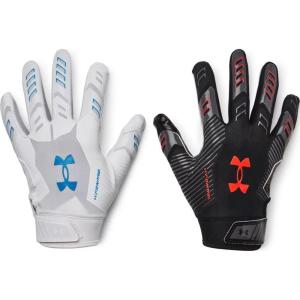 imageUnder Armour Boys F9 Novelty Football Gloves100 White  Black  Atomic