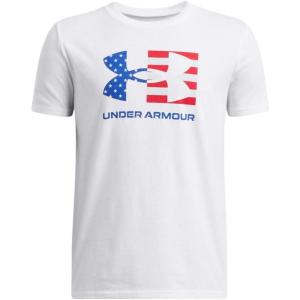 imageUnder Armour Boys Freedom Chest Flag Short Sleeve T Shirt100 White   Red