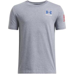 imageUnder Armour Boys Freedom Flag Short Sleeve T Shirt035 Steel Light Heather   Red