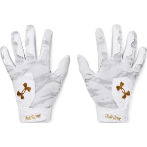 imageUnder Armour Boys Standard Youth Clean Up Baseball Gloves100 White  Mod Gray  Gold