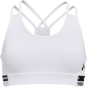 imageUnder Armour Girls HeatGear Mid Impact Sports Bra100 White   Black