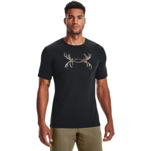imageUnder Armour Mens Antler Logo Short Sleeve T Shirt  Casual Hunting Apparel  Camo Graphic Tee001 Black   Ua Barren Camo