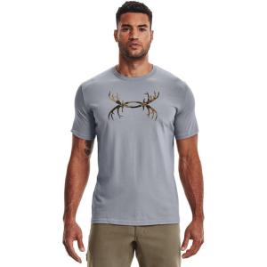imageUnder Armour Mens Antler Logo Short Sleeve T Shirt  Casual Hunting Apparel  Camo Graphic Tee035 Steel   Ua Forest All Season Camo