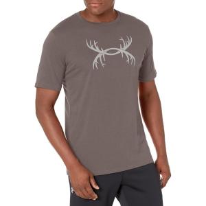 imageUnder Armour Mens Antler Logo Short Sleeve T Shirt  Casual Hunting Apparel  Camo Graphic Tee176 Fresh Clay   Pewter