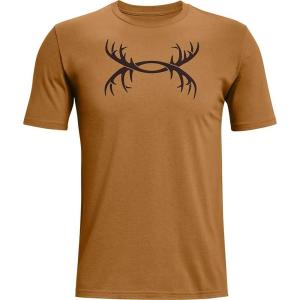 imageUnder Armour Mens Antler Logo Short Sleeve T Shirt  Casual Hunting Apparel  Camo Graphic TeeAntique Ochre 277Walnut Brown