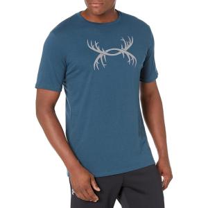imageUnder Armour Mens Antler Logo Short Sleeve T Shirt  Casual Hunting Apparel  Camo Graphic TeeBlue Note 414Concrete