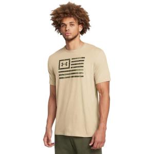 imageUnder Armour Mens Freedom Graphic Short Sleeve TShirt290 Desert Sand   Marine Od Green