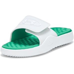 imageUnder Armour Mens Ignite Pro 8 Slide Sandal023 Distant GrayTeam Kelly GreenWhite