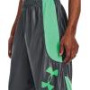 imageUnder Armour Mens 10Inch Perimeter Basketball ShortsPitch Gray 013Matcha Green