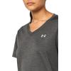 imageUnder Armour Womens Velocity Twist Short Sleeve V Neck T Shirt001 Black   Metallic Silver