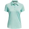 imageUnder Armour Womens Zinger Short Sleeve Polo361 Neo Turquoise  Midnight Navy  Metallic Silver