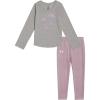 imageUnder Armour girls Long Sleeve Shirt and Legging Set Durable Stretch and LightweightSilver Heather Heart Logo