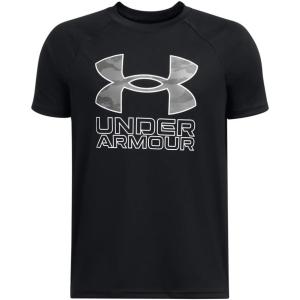 imageUnder Armour Boys Tech Hybrid Print Short Sleeve T Shirt003 Black   Castlerock