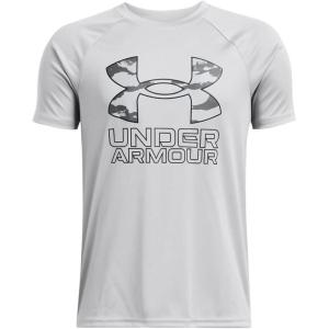 imageUnder Armour Boys Tech Hybrid Print Short Sleeve T Shirt012 Mod Gray  Black  Black