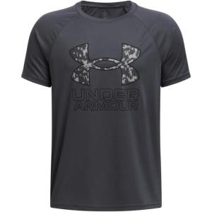 imageUnder Armour Boys Tech Hybrid Print Short Sleeve T Shirt025 Castlerock   Black