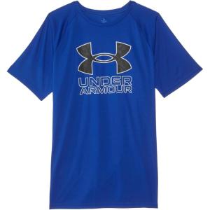 imageUnder Armour Boys Tech Hybrid Print Short Sleeve T Shirt400 Royal   White