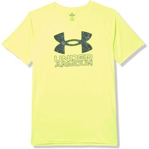 imageUnder Armour Boys Tech Hybrid Print Short Sleeve T Shirt731 High Vis Yellow   Black