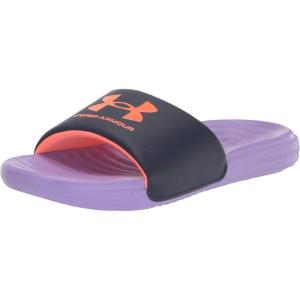 imageUnder Armour Girls Ansa Fix SlideMidnight Navy Blue 400Electric Tangerine