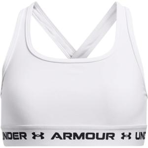 imageUnder Armour Girls Crossback Mid Sports Bra101 White  White  Black