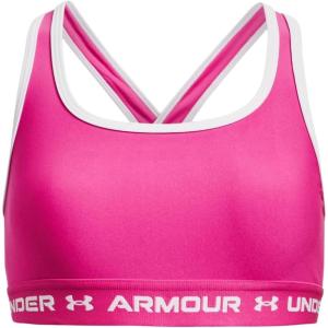 imageUnder Armour Girls Crossback Mid Sports Bra652 Rebel Pink   White