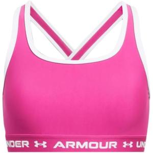 imageUnder Armour Girls Crossback Mid Sports Bra654 Rebel Pink  White  White