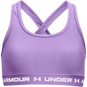 imageUnder Armour Girls Crossback Mid Sports BraVivid Lilac 560White
