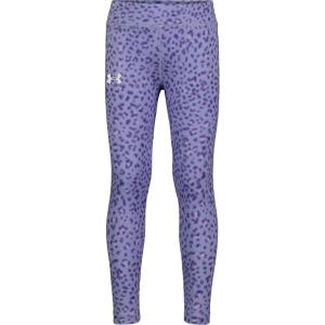 imageUnder Armour Girls Leggings Wordmark ampamp Printed Designs Lightweight Stretch Fit and DurableSpotted Violet Storm