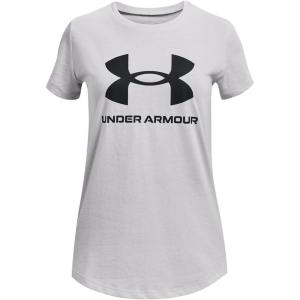 imageUnder Armour Girls Live Sportstyle Graphic ShortSleeve TShirt014 Halo Gray  Black  Black