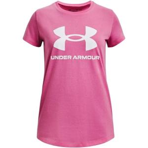 imageUnder Armour Girls Live Sportstyle Graphic ShortSleeve TShirt663 Pink Edge   White
