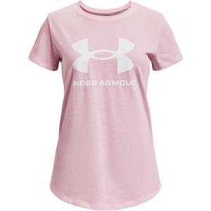 imageUnder Armour Girls Live Sportstyle Graphic ShortSleeve TShirt676 Pink Sugar   White