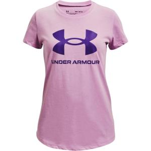 imageUnder Armour Girls Live Sportstyle Graphic ShortSleeve TShirtPacific Purple 549Purple Zest