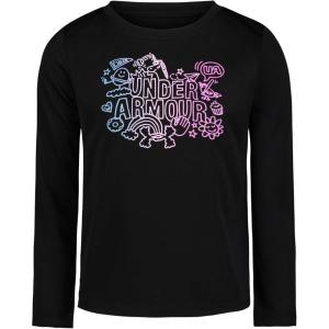 imageUnder Armour Girls Long Sleeve Shirt Crewneck Lightweight and BreathableBlackDoodle Gradient
