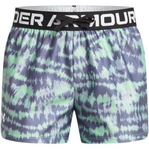 imageUnder Armour Girls Play Up Printed Shorts350 Matrix Green  Celeste  White