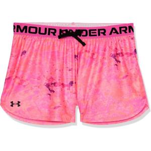 imageUnder Armour Girls Play Up Printed Shorts963 Bubble Peach   Rebel Pink