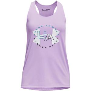 imageUnder Armour Girls Tech Big Logo Tank515 Nebula Purple  Sonar Blue  White