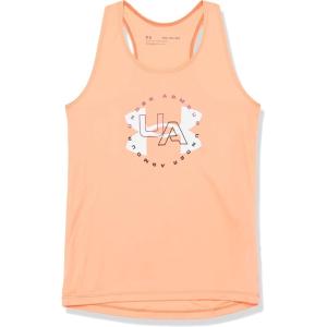 imageUnder Armour Girls Tech Big Logo Tank906 Orange Tropic  Charged Cherry  White