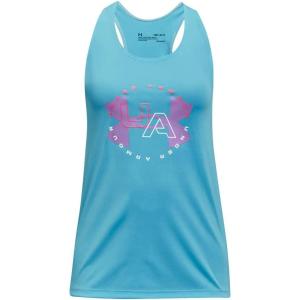 imageUnder Armour Girls Tech Big Logo TankFresco Blue 481Jet Gray