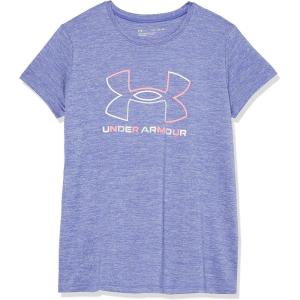 imageUnder Armour Girls Tech Big Logo Twist Short Sleeve TShirt184 Brilliant Violet  White  Pink Punk