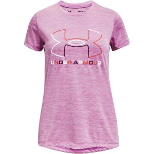 imageUnder Armour Girls Tech Big Logo Twist Short Sleeve TShirt537 Jellyfish  White  Calypso