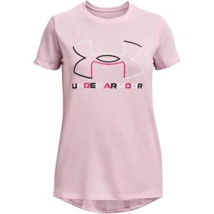 imageUnder Armour Girls Tech Big Logo Twist Short Sleeve TShirt676 Pink Sugar  White  Black