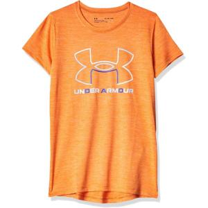 imageUnder Armour Girls Tech Big Logo Twist Short Sleeve TShirt800 Sunset Boulevard  Afterglow  White
